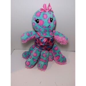 RARE Build a Bear "Inky" Octopus 16" Stuffed Blue Pink 2019 Plush With Outfit
